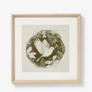 Threshold designed with Studio McGee Holiday Christmas Dove Framed Wall Art NEW